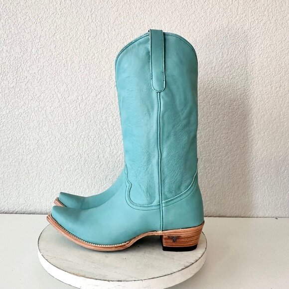 Stylish Blue Heeled Boots for Women - Picture 5 of 12